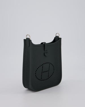 Hermès Mini Evelyne Bag in Vert Mangrove Clemence Leather with Palladium Hardware