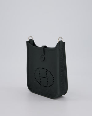 Hermès Mini Evelyne Bag in Vert Mangrove Clemence Leather with Palladium Hardware