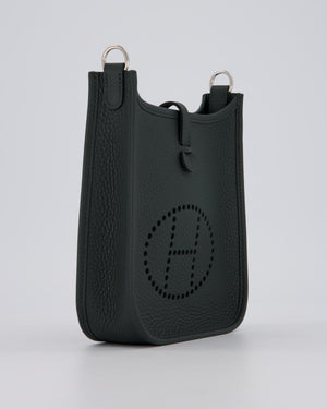 Hermès Mini Evelyne Bag in Vert Mangrove Clemence Leather with Palladium Hardware