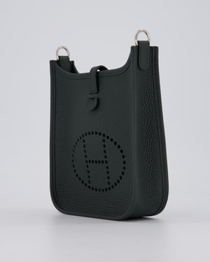 Hermès Mini Evelyne Bag in Vert Mangrove Clemence Leather with Palladium Hardware
