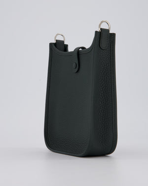 Hermès Mini Evelyne Bag in Vert Mangrove Clemence Leather with Palladium Hardware