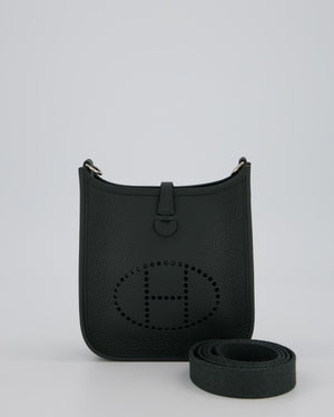 Hermès Mini Evelyne Bag in Vert Mangrove Clemence Leather with Palladium Hardware