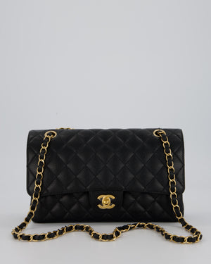 Chanel Medium Black Classic Double Flap Bag in Caviar Leather with Gold Hardware