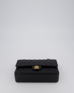 Chanel Medium Black Classic Double Flap Bag in Caviar Leather with Gold Hardware