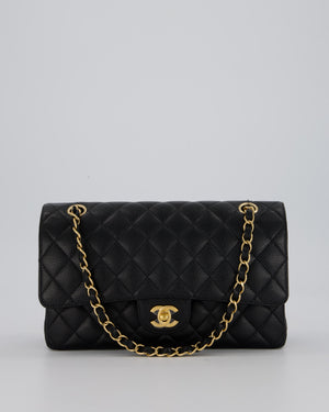 Chanel Medium Black Classic Double Flap Bag in Caviar Leather with Gold Hardware