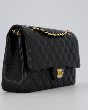 Chanel Medium Black Classic Double Flap Bag in Caviar Leather with Gold Hardware
