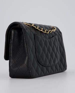 Chanel Medium Black Classic Double Flap Bag in Caviar Leather with Gold Hardware