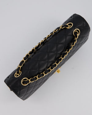 Chanel Medium Black Classic Double Flap Bag in Caviar Leather with Gold Hardware