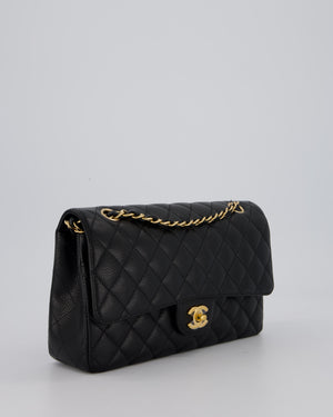 Chanel Medium Black Classic Double Flap Bag in Caviar Leather with Gold Hardware