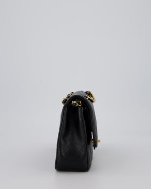 Chanel Medium Black Classic Double Flap Bag in Caviar Leather with Gold Hardware