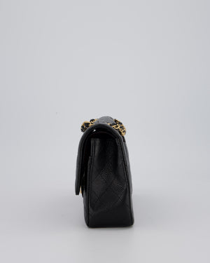 Chanel Medium Black Classic Double Flap Bag in Caviar Leather with Gold Hardware