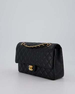 Chanel Medium Black Classic Double Flap Bag in Caviar Leather with Gold Hardware