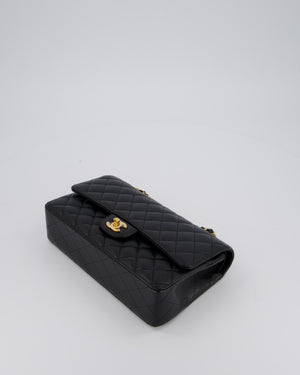 Chanel Medium Black Classic Double Flap Bag in Caviar Leather with Gold Hardware