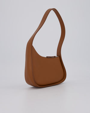 The Row Brown Half Moon Leather Shoulder Bag with Silver Hardware