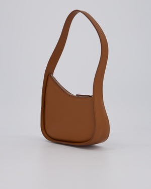 The Row Brown Half Moon Leather Shoulder Bag with Silver Hardware