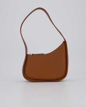 The Row Brown Half Moon Leather Shoulder Bag with Silver Hardware