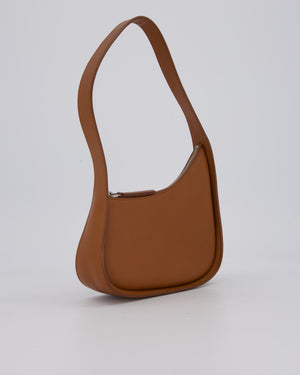 The Row Brown Half Moon Leather Shoulder Bag with Silver Hardware