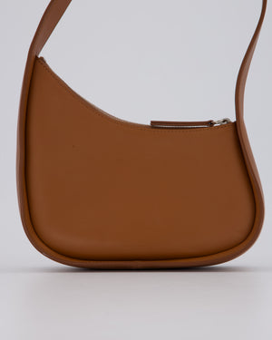 The Row Brown Half Moon Leather Shoulder Bag with Silver Hardware