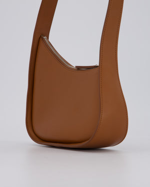 The Row Brown Half Moon Leather Shoulder Bag with Silver Hardware