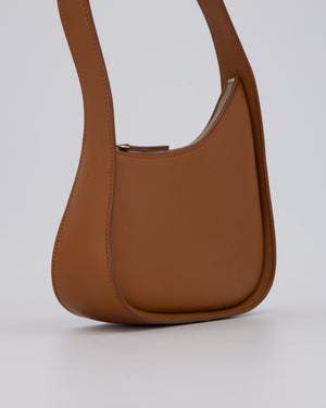 The Row Brown Half Moon Leather Shoulder Bag with Silver Hardware