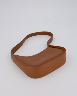 The Row Brown Half Moon Leather Shoulder Bag with Silver Hardware