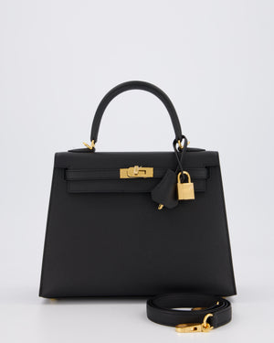 Hermès Kelly 25 Sellier Bag in Noir Epsom Leather with Gold Hardware