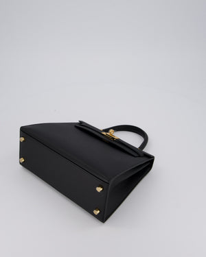 Hermès Kelly 25 Sellier Bag in Noir Epsom Leather with Gold Hardware