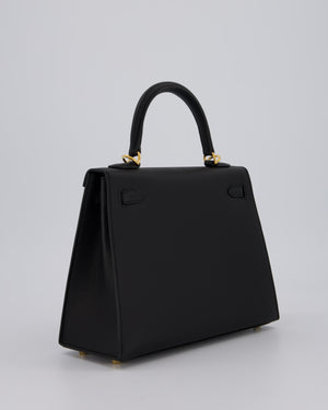 Hermès Kelly 25 Sellier Bag in Noir Epsom Leather with Gold Hardware