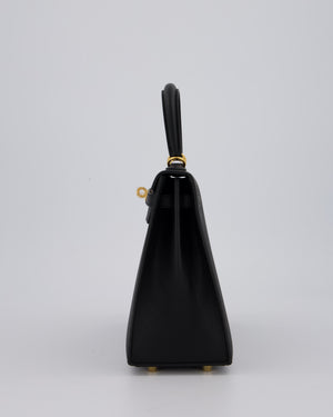 Hermès Kelly 25 Sellier Bag in Noir Epsom Leather with Gold Hardware