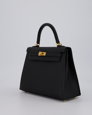 Hermès Kelly 25 Sellier Bag in Noir Epsom Leather with Gold Hardware