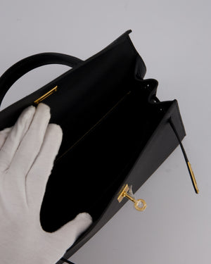 Hermès Kelly 25 Sellier Bag in Noir Epsom Leather with Gold Hardware