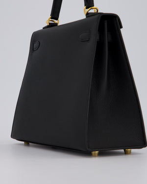 Hermès Kelly 25 Sellier Bag in Noir Epsom Leather with Gold Hardware