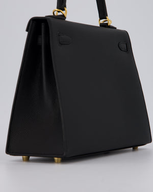 Hermès Kelly 25 Sellier Bag in Noir Epsom Leather with Gold Hardware