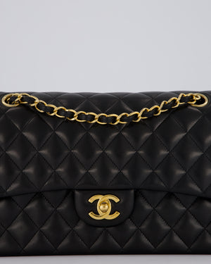 *AMAZING CONDITION* Chanel Vintage Black Medium Classic Double Flap Bag in Lambskin Leather with 24K Gold Hardware