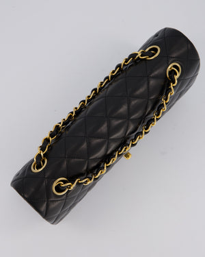 *AMAZING CONDITION* Chanel Vintage Black Medium Classic Double Flap Bag in Lambskin Leather with 24K Gold Hardware