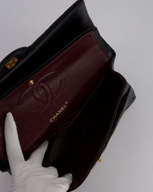 *AMAZING CONDITION* Chanel Vintage Black Medium Classic Double Flap Bag in Lambskin Leather with 24K Gold Hardware