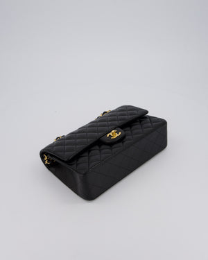 *AMAZING CONDITION* Chanel Vintage Black Medium Classic Double Flap Bag in Lambskin Leather with 24K Gold Hardware