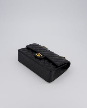 *AMAZING CONDITION* Chanel Vintage Black Medium Classic Double Flap Bag in Lambskin Leather with 24K Gold Hardware