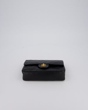 Chanel Vintage Black Small Classic Double Flap Bag in Lambskin Leather with 24K Gold Hardware