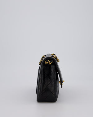 Chanel Vintage Black Small Classic Double Flap Bag in Lambskin Leather with 24K Gold Hardware