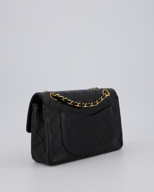 Chanel Vintage Black Small Classic Double Flap Bag in Lambskin Leather with 24K Gold Hardware