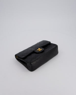 Chanel Vintage Black Small Classic Double Flap Bag in Lambskin Leather with 24K Gold Hardware