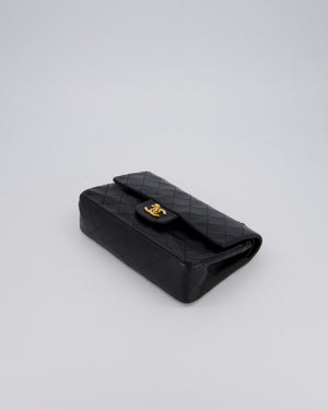 Chanel Vintage Black Small Classic Double Flap Bag in Lambskin Leather with 24K Gold Hardware