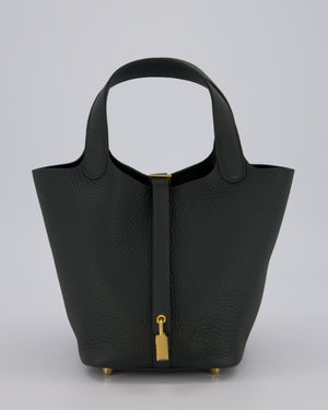 Hermès Picotin Lock 18 Bag in Vert Mangrove Clemence Leather with Permabrass Hardware