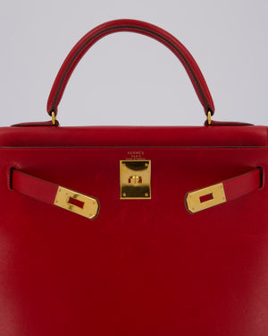 *VINTAGE*Hermès Kelly 28 Bag in Rouge Vif Box Leather with Gold Hardware