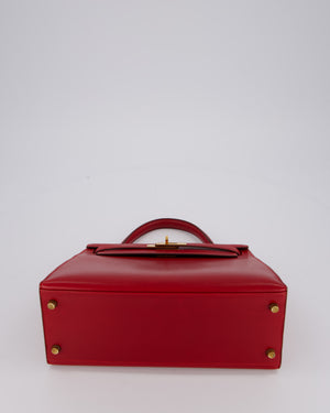 *VINTAGE*Hermès Kelly 28 Bag in Rouge Vif Box Leather with Gold Hardware