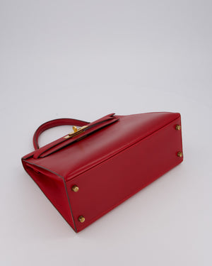 *VINTAGE*Hermès Kelly 28 Bag in Rouge Vif Box Leather with Gold Hardware