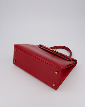*VINTAGE*Hermès Kelly 28 Bag in Rouge Vif Box Leather with Gold Hardware
