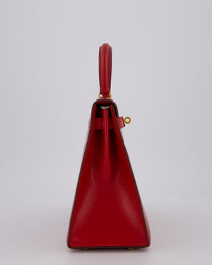 *VINTAGE*Hermès Kelly 28 Bag in Rouge Vif Box Leather with Gold Hardware