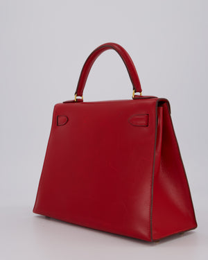 *VINTAGE*Hermès Kelly 28 Bag in Rouge Vif Box Leather with Gold Hardware